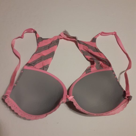 Victoria's Secret Women's Grey/Pink Push Up Bra Size 34C 343435-52R - Picture 2 of 6